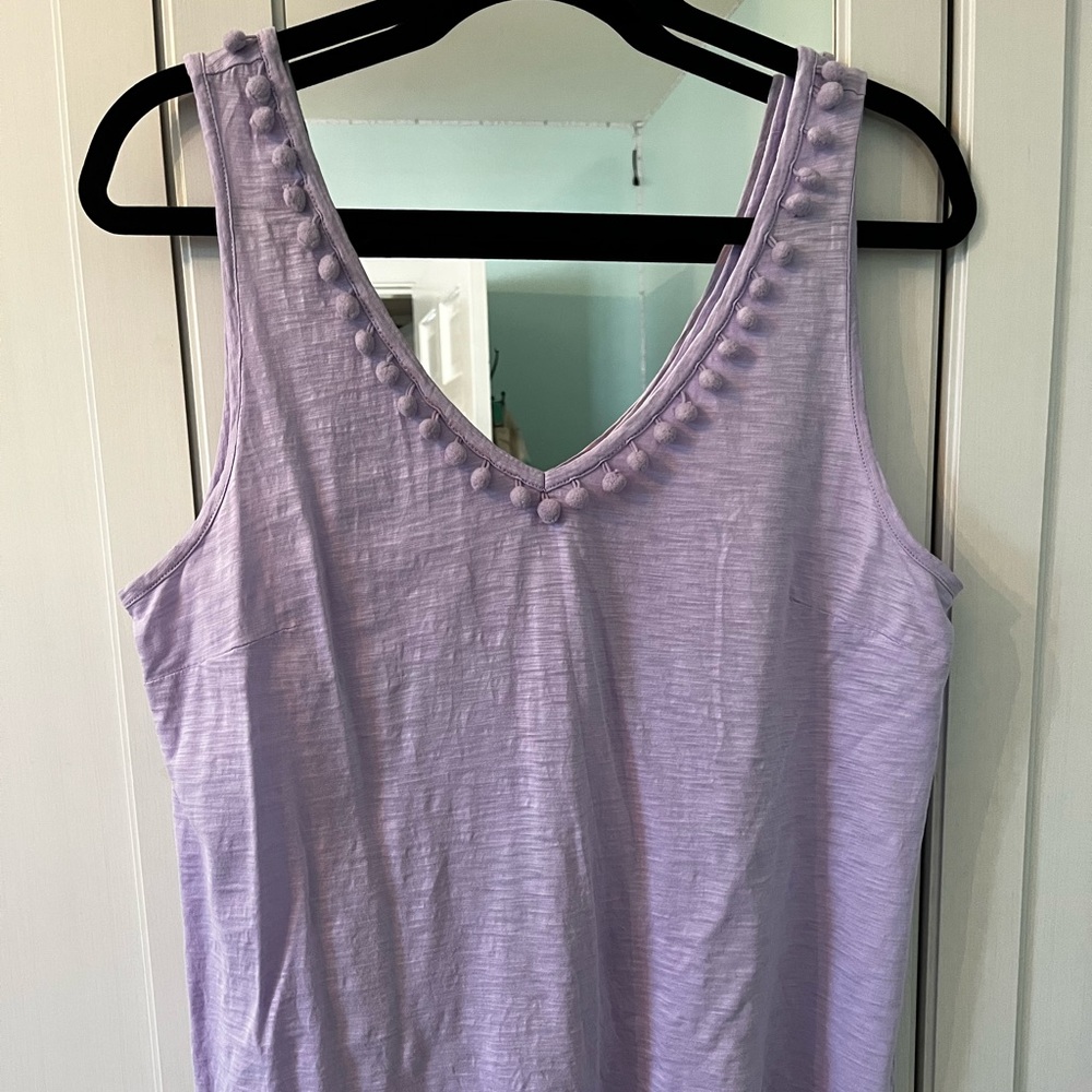 Lily Pulitzer Pom Pom V-Neck Lavender Tank Size Large